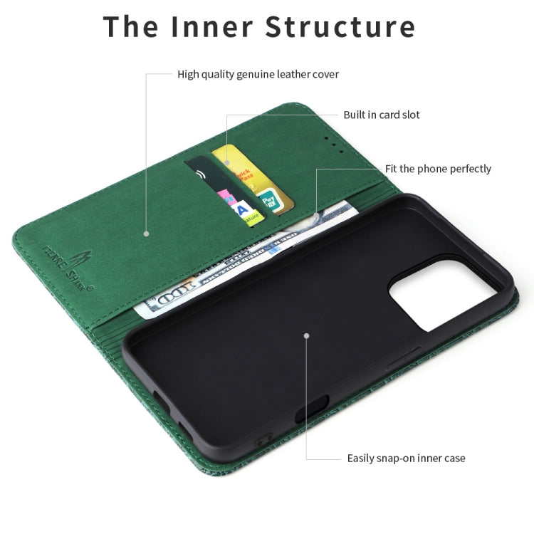 For iPhone 16 Pro Max Fierre Shann Crocodile Texture Magnetic Genuine Leather Phone Case