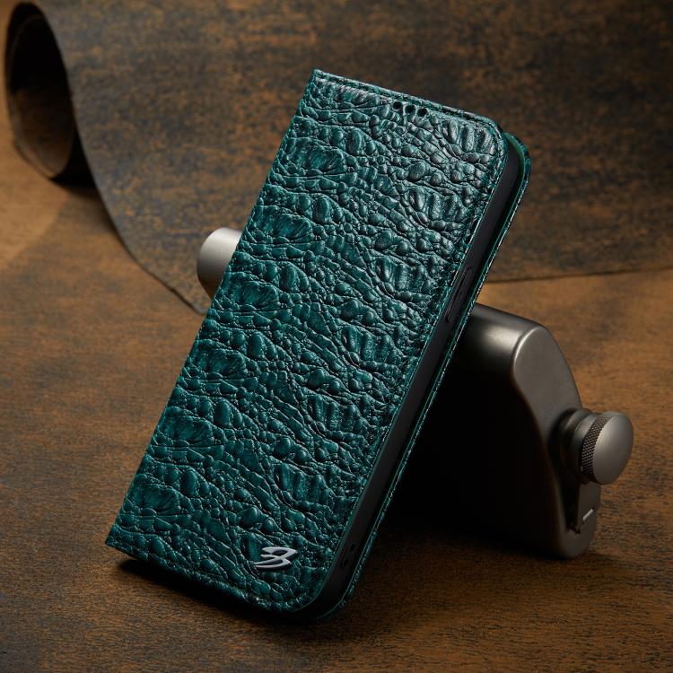 For iPhone 17e / 16e Fierre Shann Crocodile Texture Magnetic Genuine Leather Phone Case