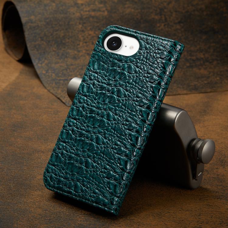 For iPhone 17e / 16e Fierre Shann Crocodile Texture Magnetic Genuine Leather Phone Case