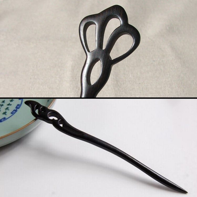 Classical Sandalwood Hairpin Hair Ornaments with Gift Box, Gift Box Random Color Delivery(Flower Crown Ebony)