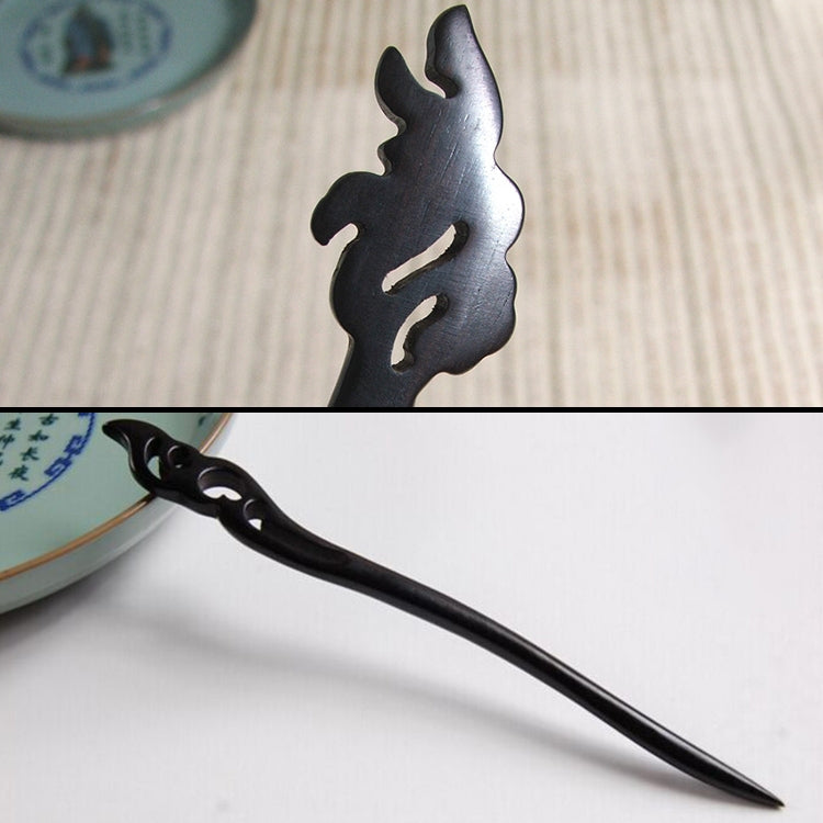 Classical Sandalwood Hairpin Hair Ornaments with Gift Box, Gift Box Random Color Delivery(Flower Shadow Ebony)