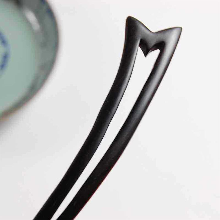 Classical Sandalwood Hairpin Hair Ornaments with Gift Box, Gift Box Random Color Delivery(Unicorn Horns Ebony)