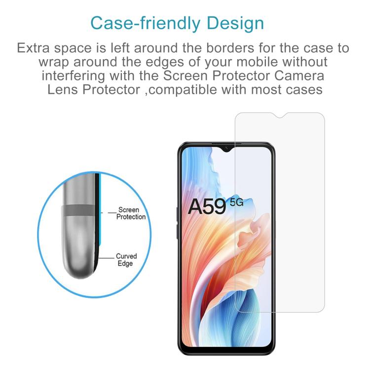 For OPPO A59 5G 10pcs 0.26mm 9H 2.5D Tempered Glass Film