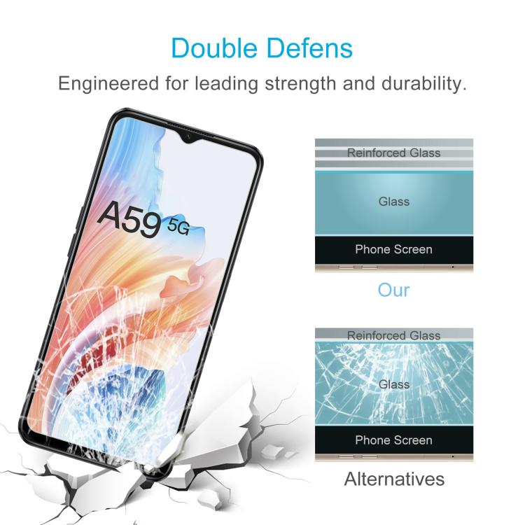 For OPPO A59 5G 10pcs 0.26mm 9H 2.5D Tempered Glass Film