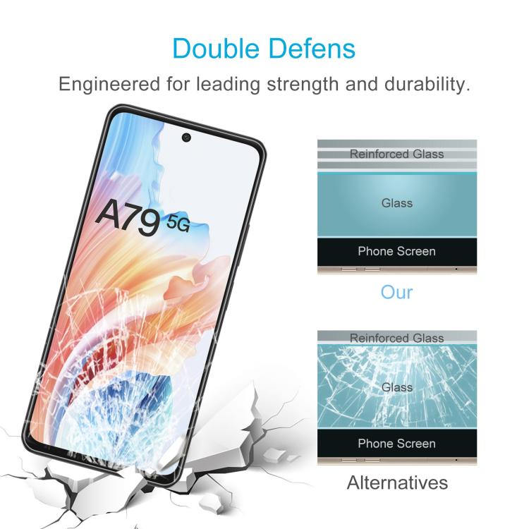 For OPPO A79 5G 50pcs 0.26mm 9H 2.5D Tempered Glass Film