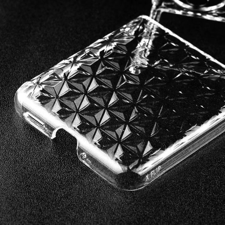 For vivo X Flip Transparent Diamond Texture PC Phone Case