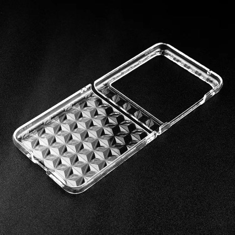 For Motorola Razr 40 Ultra Transparent Diamond Texture PC Phone Case