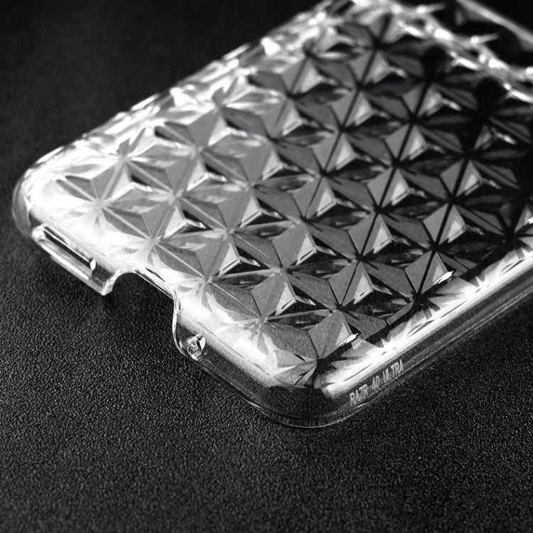 For Motorola Razr 40 Ultra Transparent Diamond Texture PC Phone Case
