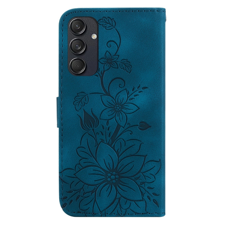 For Samsung Galaxy M55 Lily Embossed Leather Phone Case