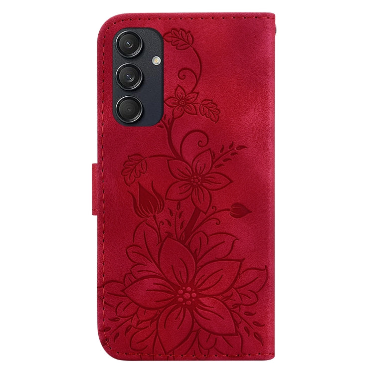 For Samsung Galaxy M55 Lily Embossed Leather Phone Case