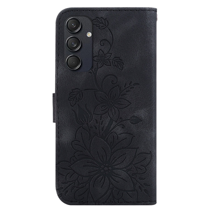 For Samsung Galaxy M55 Lily Embossed Leather Phone Case