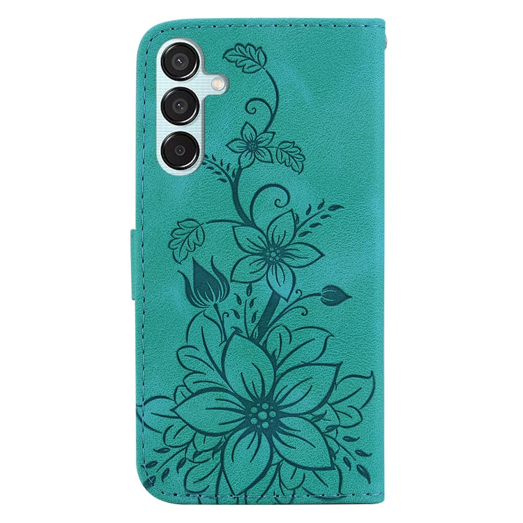 For Samsung Galaxy M15/F15 Lily Embossed Leather Phone Case