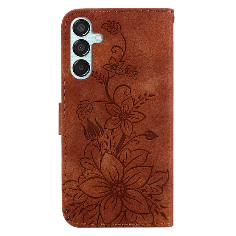 For Samsung Galaxy M15/F15 Lily Embossed Leather Phone Case
