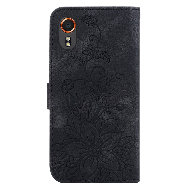For Samsung Galaxy Xcover7 Lily Embossed Leather Phone Case