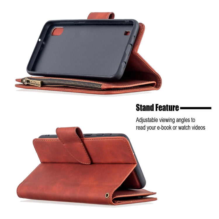For Samsung Galaxy A10 / M10 Skin Feel Detachable Magnetic Zipper Horizontal Flip PU Leather Case with Multi-Card Slots & Holder & Wallet & Photo Frame & Lanyard