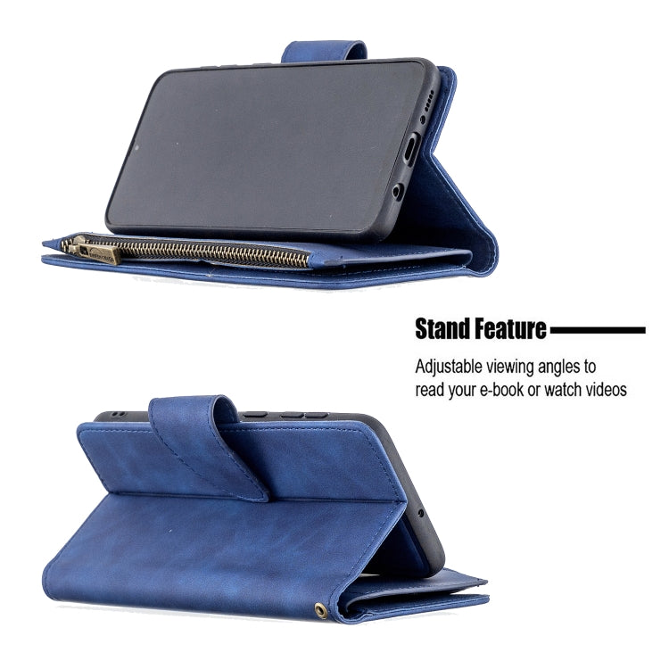 For Samsung Galaxy A50 / A30s / A50s Skin Feel Detachable Magnetic Zipper Horizontal Flip PU Leather Case with Multi-Card Slots & Holder & Wallet & Photo Frame & Lanyard