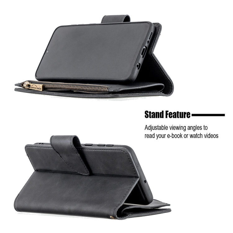 For Samsung Galaxy A50 / A30s / A50s Skin Feel Detachable Magnetic Zipper Horizontal Flip PU Leather Case with Multi-Card Slots & Holder & Wallet & Photo Frame & Lanyard