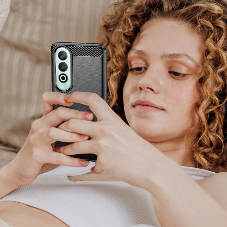 For OPPO K12 5G Carbon Fiber Brushed Texture TPU Phone Case