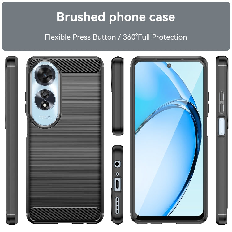 For OPPO A60 Carbon Fiber Brushed Texture TPU Phone Case