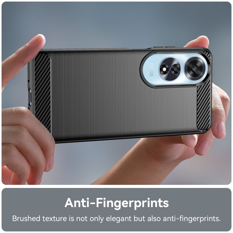 For OPPO A60 Carbon Fiber Brushed Texture TPU Phone Case