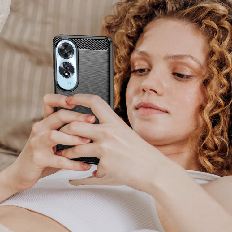 For OPPO A60 Carbon Fiber Brushed Texture TPU Phone Case