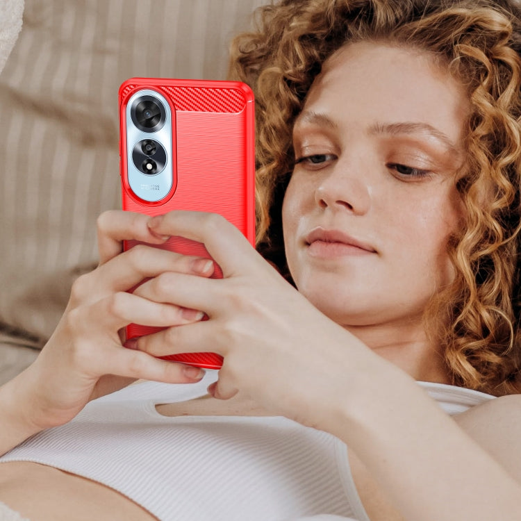 For OPPO A60 Carbon Fiber Brushed Texture TPU Phone Case