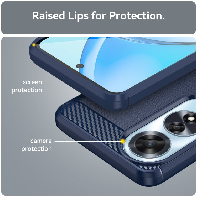 For OPPO A60 Carbon Fiber Brushed Texture TPU Phone Case