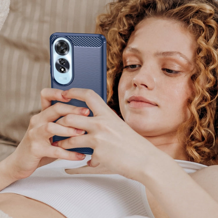 For OPPO A60 Carbon Fiber Brushed Texture TPU Phone Case