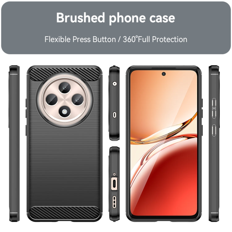 For OPPO Reno12 F 4G Carbon Fiber Brushed Texture TPU Phone Case