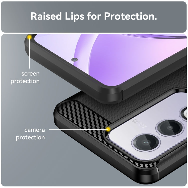 For OPPO A3 Energy Carbon Fiber Brushed Texture TPU Phone Case