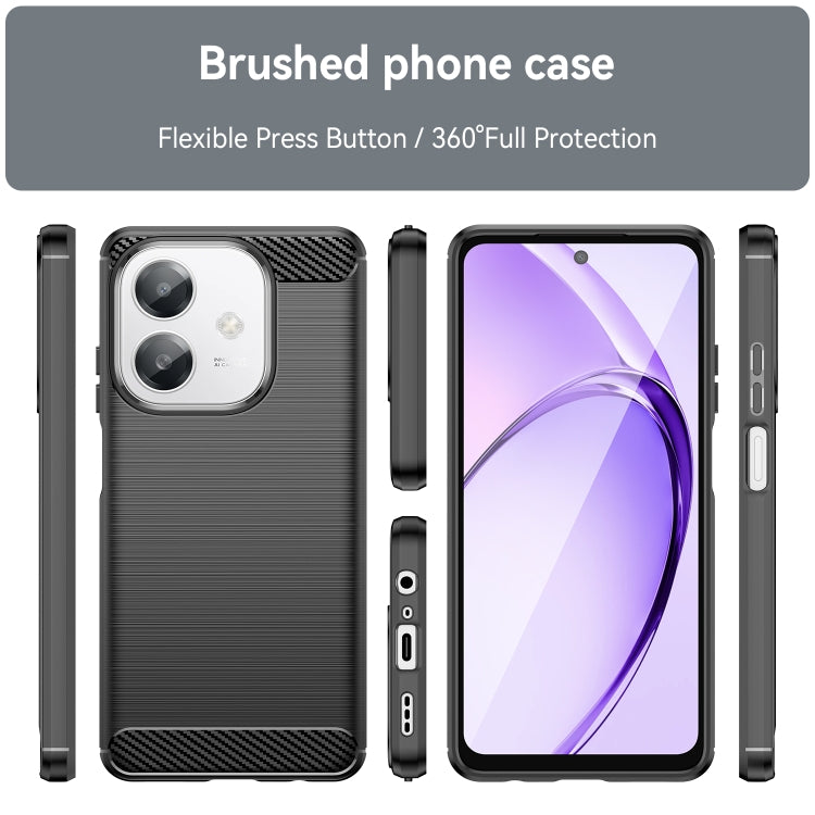 For OPPO A3x 5G India Carbon Fiber Brushed Texture TPU Phone Case