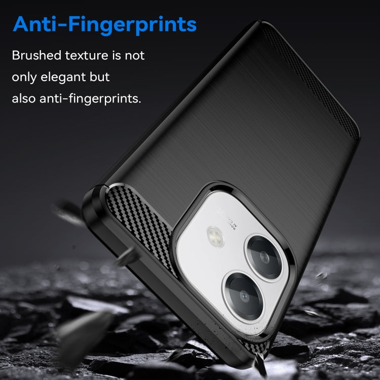 For OPPO A3x 5G India Carbon Fiber Brushed Texture TPU Phone Case