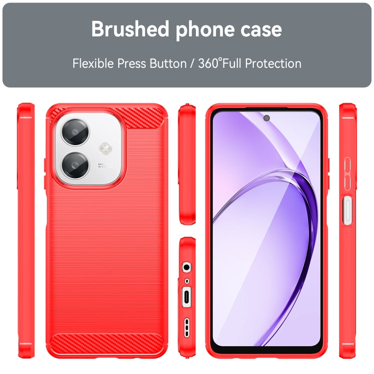 For OPPO A3x 5G India Carbon Fiber Brushed Texture TPU Phone Case