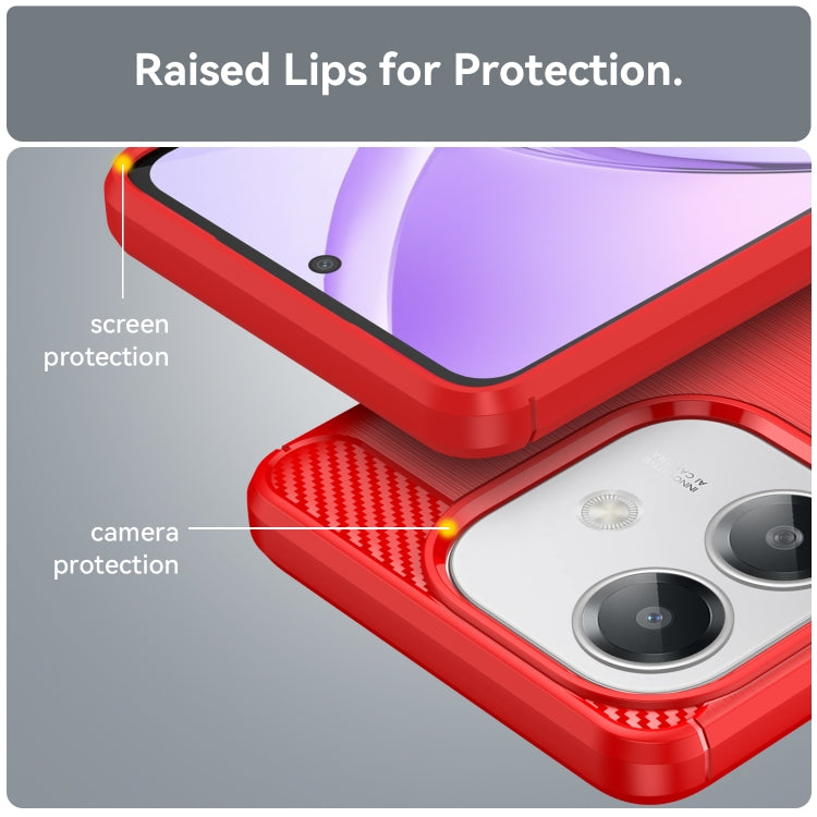 For OPPO A3x 5G India Carbon Fiber Brushed Texture TPU Phone Case