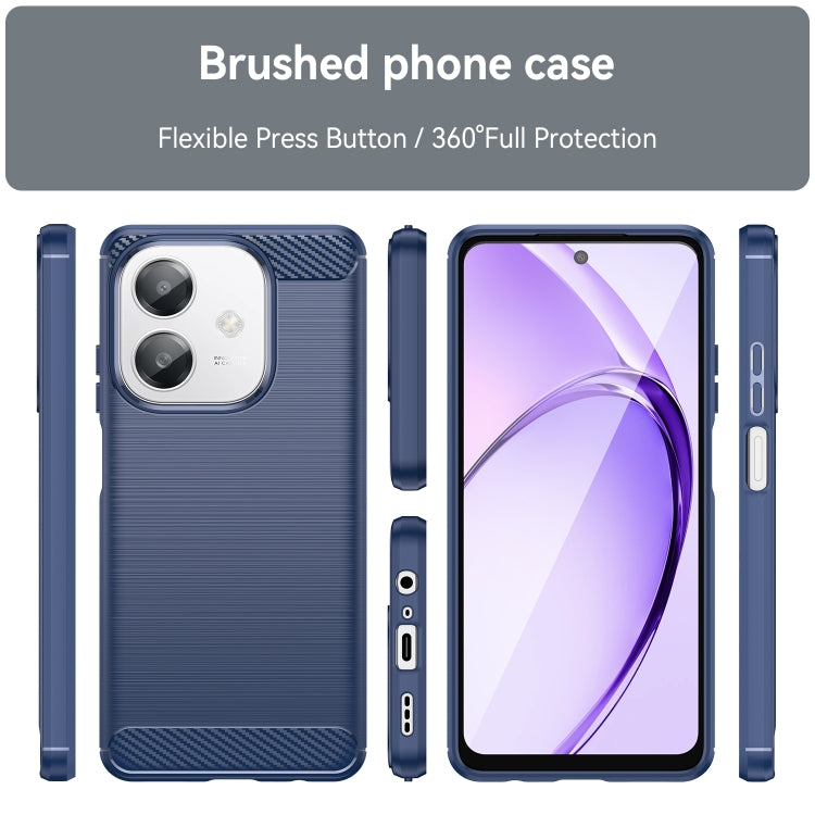 For OPPO A3x 5G India Carbon Fiber Brushed Texture TPU Phone Case