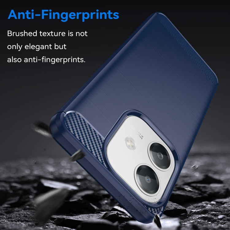 For OPPO A3x 5G India Carbon Fiber Brushed Texture TPU Phone Case