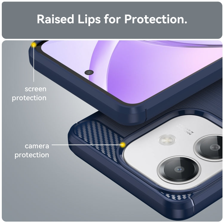 For OPPO A3x 5G India Carbon Fiber Brushed Texture TPU Phone Case