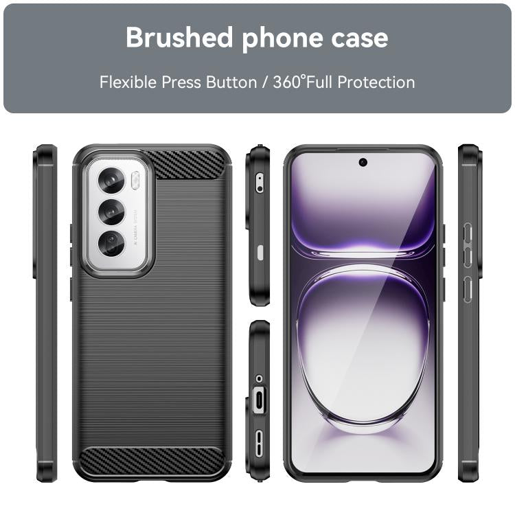 For OPPO Reno12 Pro Global Carbon Fiber Brushed Texture TPU Phone Case