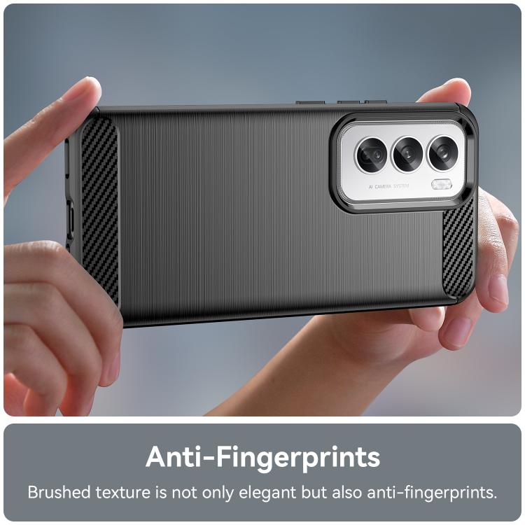 For OPPO Reno12 Pro Global Carbon Fiber Brushed Texture TPU Phone Case