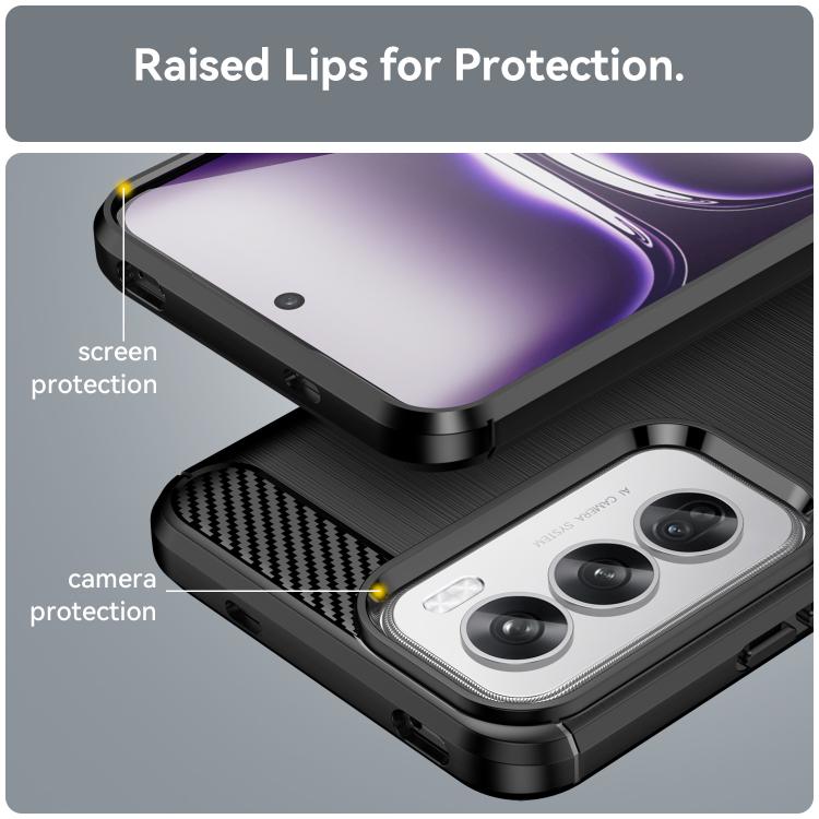 For OPPO Reno12 Pro Global Carbon Fiber Brushed Texture TPU Phone Case
