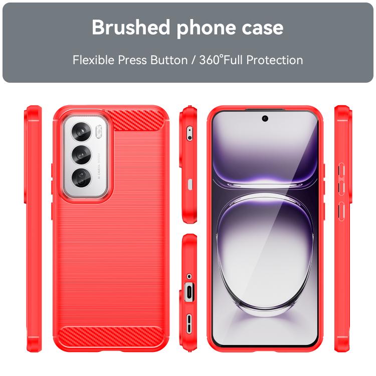 For OPPO Reno12 Pro Global Carbon Fiber Brushed Texture TPU Phone Case