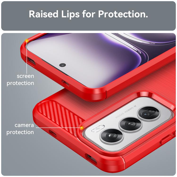 For OPPO Reno12 Pro Global Carbon Fiber Brushed Texture TPU Phone Case