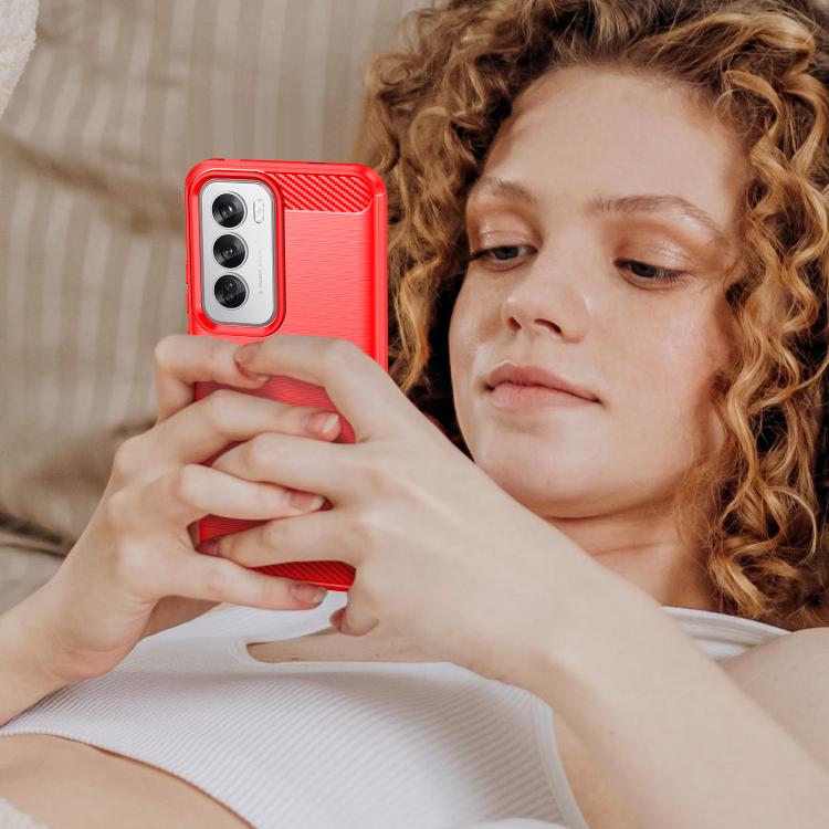 For OPPO Reno12 Pro Global Carbon Fiber Brushed Texture TPU Phone Case