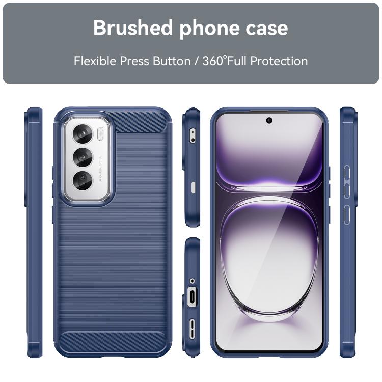 For OPPO Reno12 Pro Global Carbon Fiber Brushed Texture TPU Phone Case