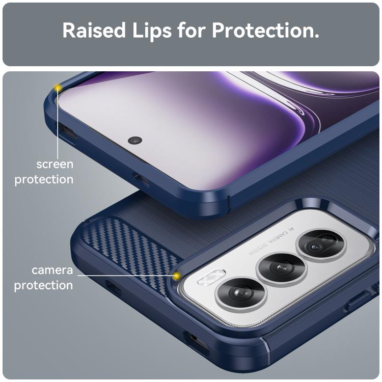 For OPPO Reno12 Pro Global Carbon Fiber Brushed Texture TPU Phone Case
