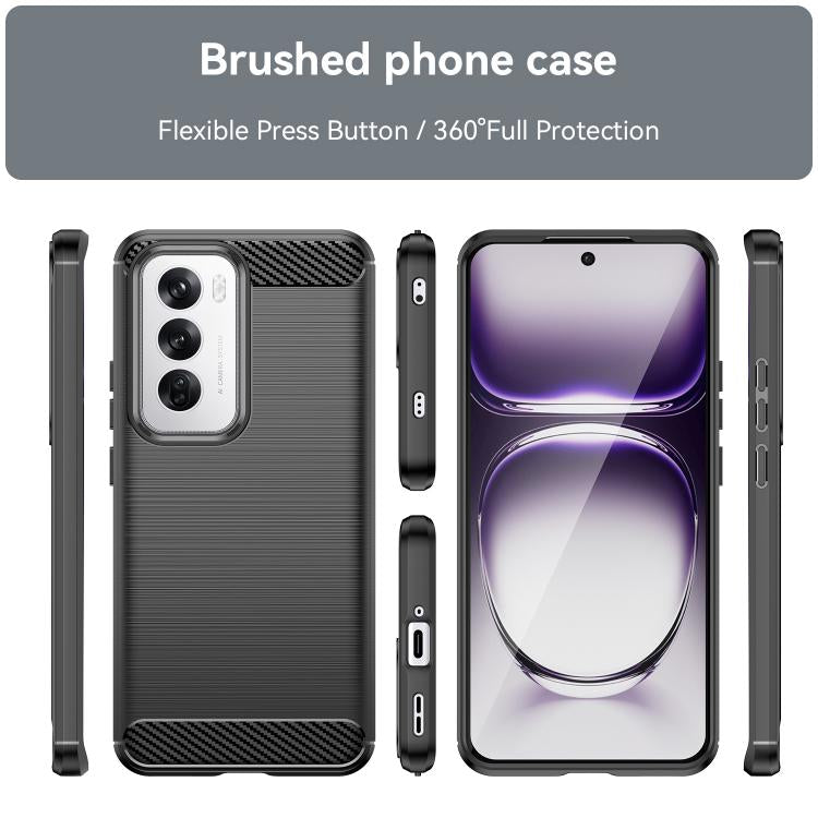 For OPPO Reno12 Global Carbon Fiber Brushed Texture TPU Phone Case