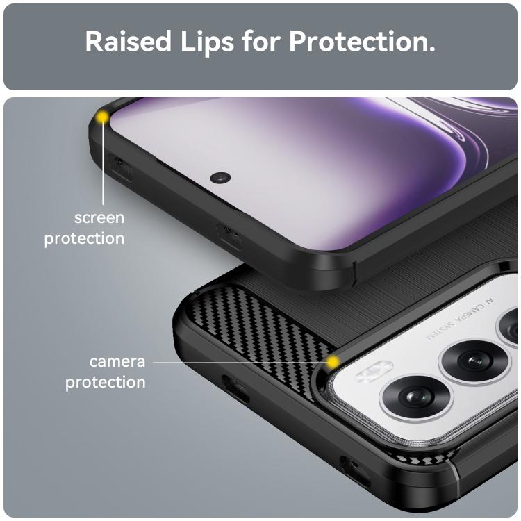 For OPPO Reno12 Global Carbon Fiber Brushed Texture TPU Phone Case