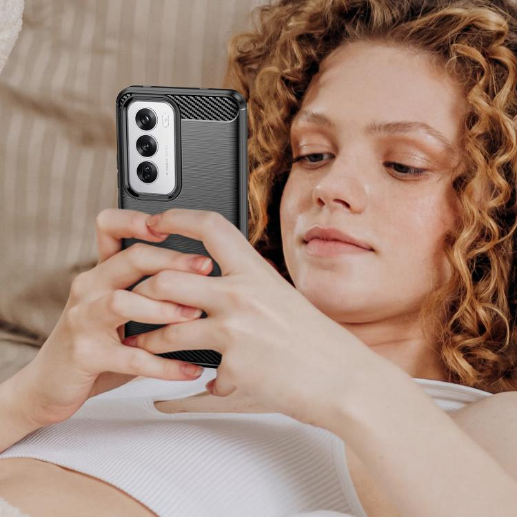 For OPPO Reno12 Global Carbon Fiber Brushed Texture TPU Phone Case