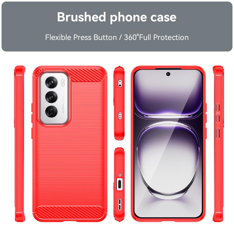 For OPPO Reno12 Global Carbon Fiber Brushed Texture TPU Phone Case