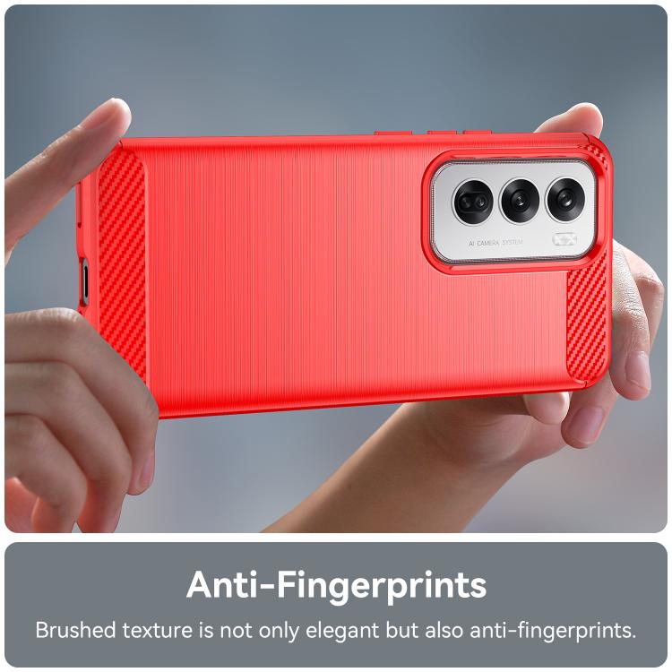 For OPPO Reno12 Global Carbon Fiber Brushed Texture TPU Phone Case